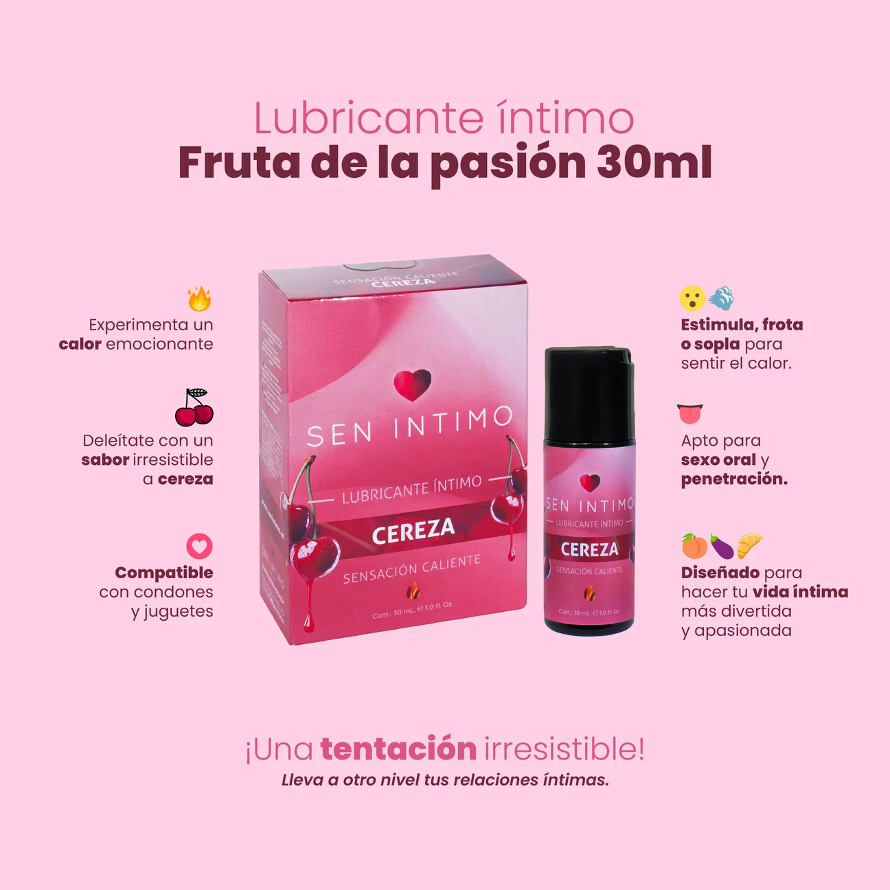 Lubricante Íntimo Caliente Cereza x 30 ml - Image 3